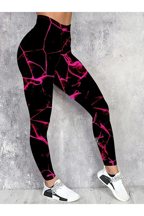 Kadın Yüksek Bel Renk Detaylı Dalgıç Tayt