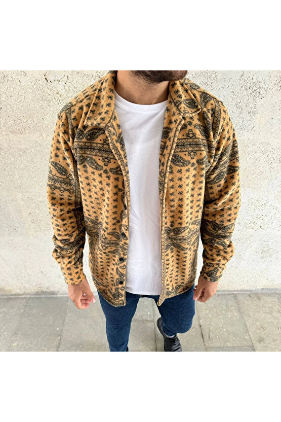 Erkek Polar Fermuarlı Sweatshirt – Kapüşonsuz, Cepli, Yumuşak Dokulu, Oversize Rahat Kalıp, Kışlık S