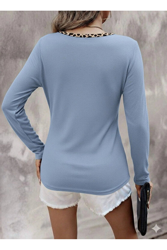 Kadın Uzun Kollu V Yakalı Kaşkorse Bluz