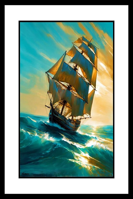 Dalgalı Denizde Yaşam Digital Art ( ÇERÇEVESİZ - ÇERÇEVE YOKTUR ) ( ULTRA HD ) FOLYO AFİŞ - POSTER