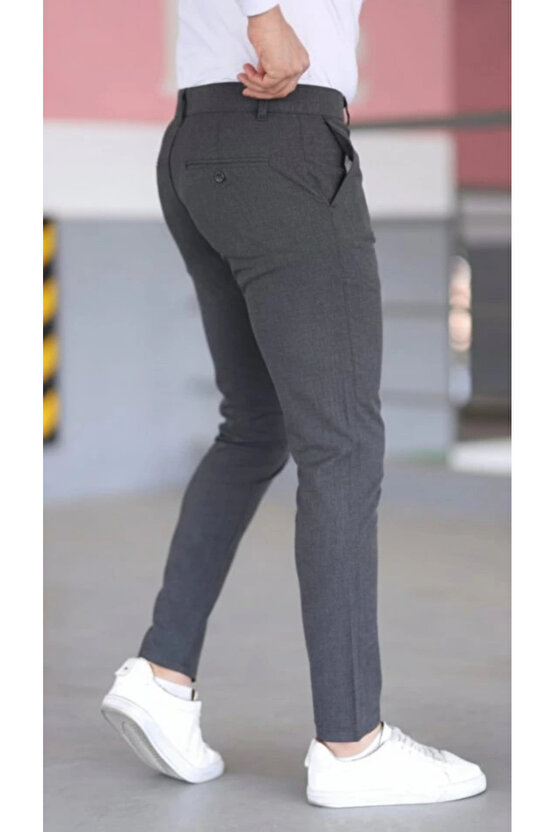 Erkek Slim Fit Likralı Gabardin Pantolon