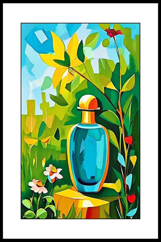 Parfüm Şişesi Digital Art ( ÇERÇEVESİZ - ÇERÇEVE YOKTUR ) ( ULTRA HD ) FOLYO AFİŞ - POSTER