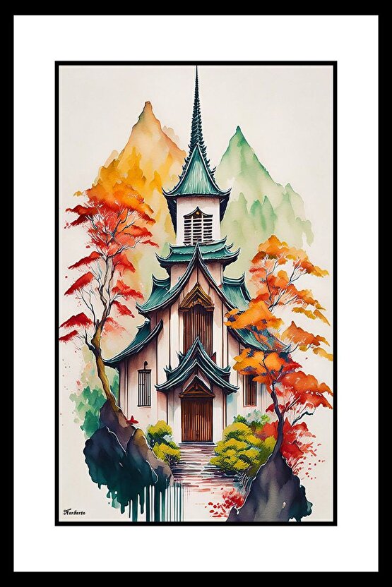 Çin Tarihi Evi Digital Art ( ÇERÇEVESİZ - ÇERÇEVE YOKTUR ) ( ULTRA HD ) FOLYO AFİŞ - POSTER