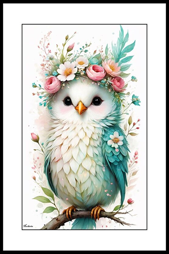 Tatlı Minik Kuş Digital Art ( ÇERÇEVESİZ - ÇERÇEVE YOKTUR ) ( ULTRA HD ) FOLYO AFİŞ - POSTER