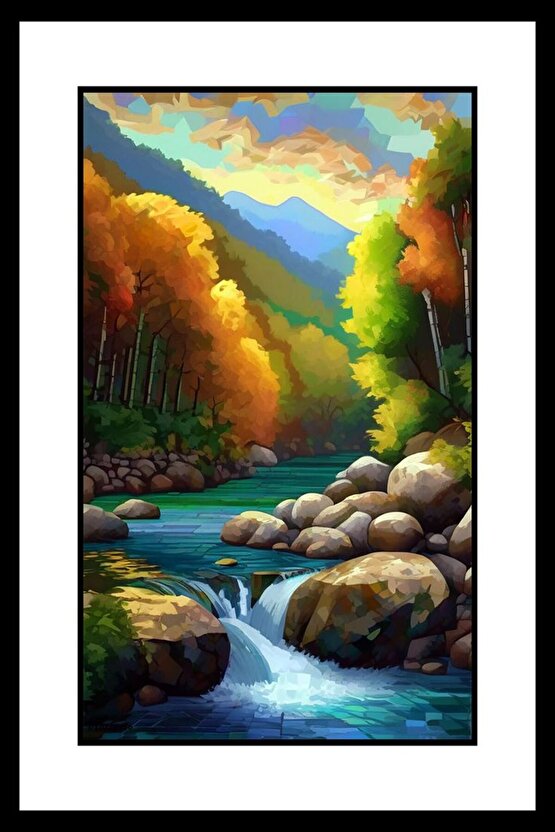 Minik Şelale Digital Art ( ÇERÇEVESİZ - ÇERÇEVE YOKTUR ) ( ULTRA HD ) FOLYO AFİŞ - POSTER