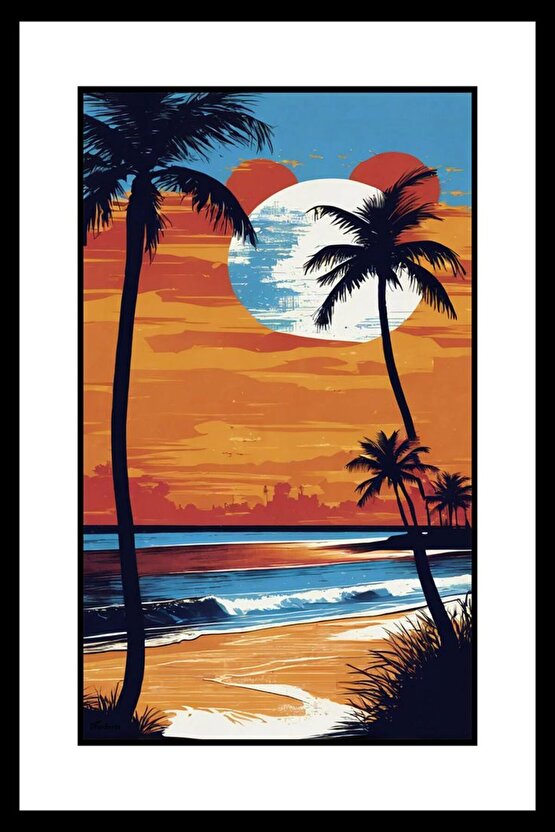 Palmiyeler Digital Art ( ÇERÇEVESİZ - ÇERÇEVE YOKTUR ) ( ULTRA HD ) FOLYO AFİŞ - POSTER