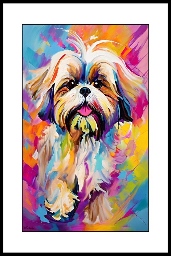 Sevimli Minik Köpek Digital Art ( ÇERÇEVESİZ - ÇERÇEVE YOKTUR ) ( ULTRA HD ) FOLYO AFİŞ - POSTER