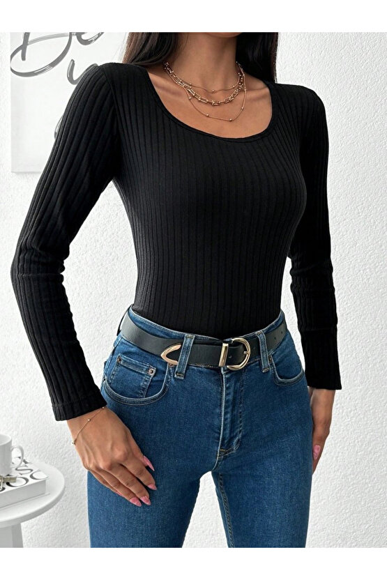 Kadın Uzun Kollu Kaşkorse Bluz