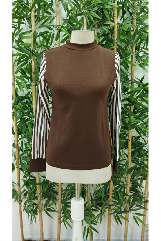 Kadın Uzun Kollu Balıkçı Yaka Bürümcük Bluz