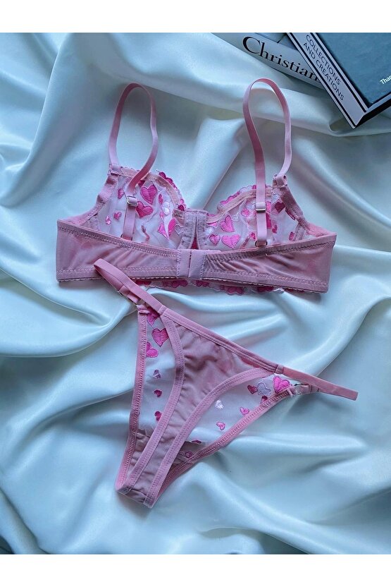 Pinkie Brode Takım - Pembe Kalpli