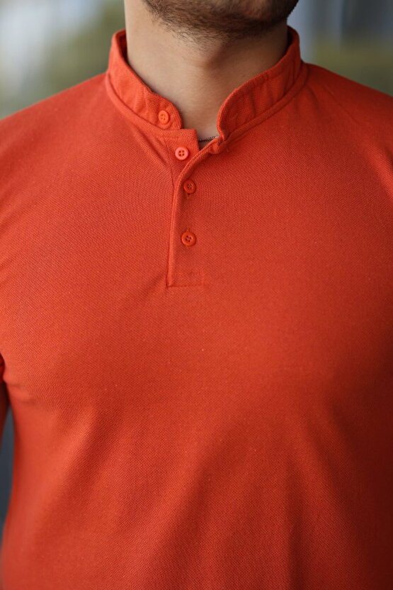 EQURİ Erkek Hakim Yaka Dokuma Pamuklu Kumaş Kısa Kollu Tişört