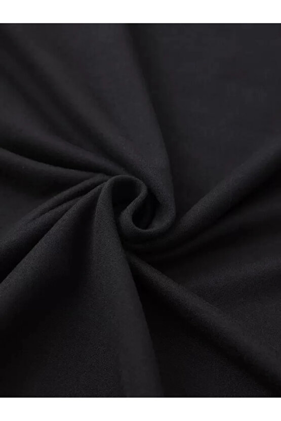 201 Penye Compack Baskılı Oversize Bisiklet Yaka Kısa Kol Yazlık T-shirt - Siyah