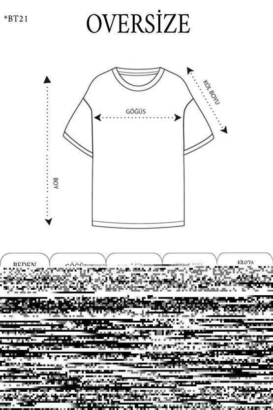 Unisex Bisiklet Yaka Baskılı Oversize T-Shirt - Siyah