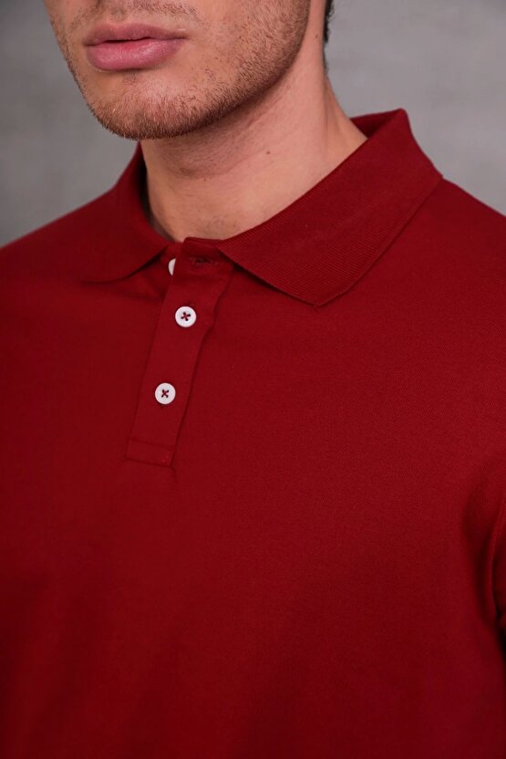 Erkek Slim Fit Pamuklu Yumuşak Doku Nefes Alan Kumaş Yakalı Tişört