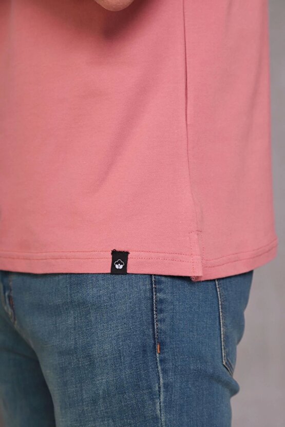 Erkek Slim Fit Pamuklu Yumuşak Doku Nefes Alan Kumaş Yakalı Tişört