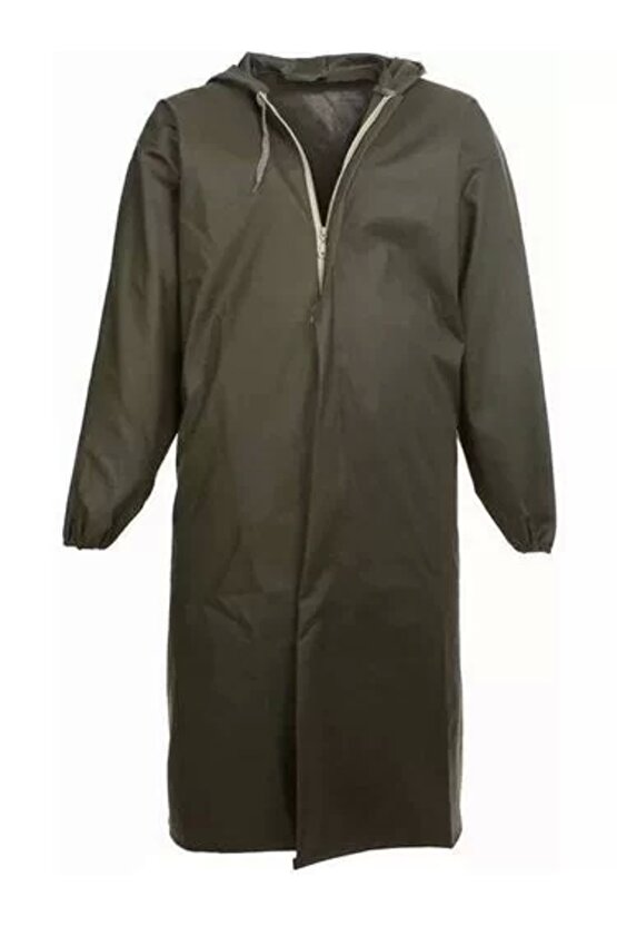 Liman, Avci, Balıkçı, Kurye Kapüşonlu Pardösü Yağmurluk - Haki