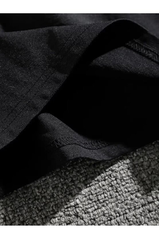 Erkek Dağ Grafikli Tişört, Yaz için Büyük Beden Rahat T-shirt - Siyah