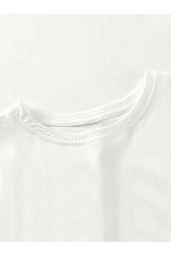 [Günlük T-Shirt] Hafif Kadın Günlük T-Shirt | Bol Kesim, Kısa Kollu, Yuvarlak Yaka, Eğlenceli Karika