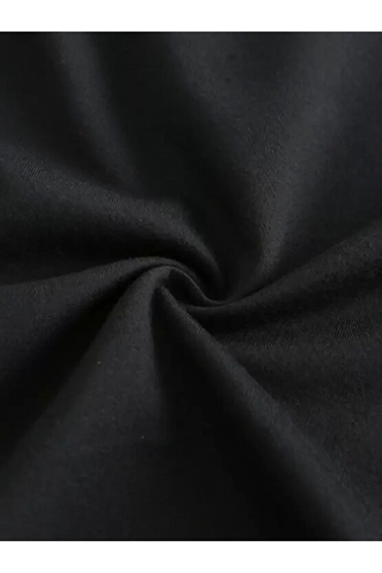 201 Penye Compack Baskılı Oversize Kısa Kol Bisiklet Yaka T-shirt - Siyah