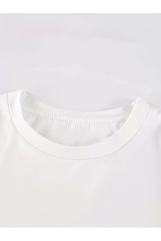 201 Penye CompackNew York Baskılı Oversize Kısa Kol Bisiklet Yaka T-shirt - Beyaz