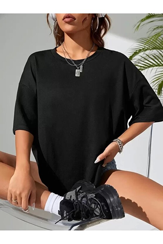 Büyük Boy Ayıcık Baskılı Bisiklet Yaka T-Shirt, İlkbahar & Yaz İçin Rahat Kısa Kollu T-Shirt, Kadın