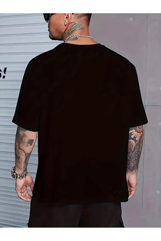 ANIMAL Desen Baskı Erkek Oversive Tişört, Grafik Tişört Erkek Yazlık Outdoor Kıyafetleri, Sporda ve