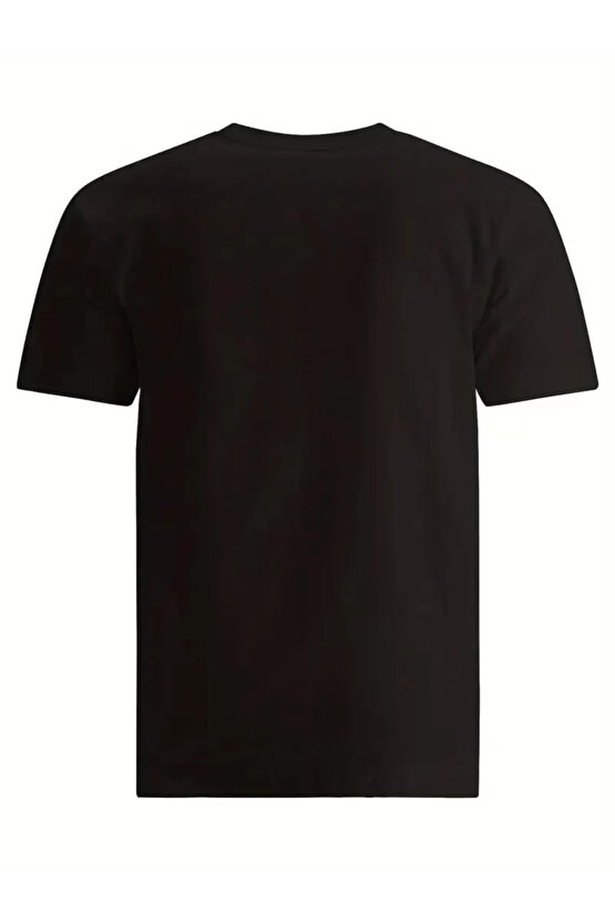 201 Penye Compack SPACEBALLS Erkek Baskılı Oversize Bisiklet Yaka Kısa Kol Yazlık T-shirt - Siyah