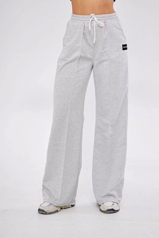 İki iplik Bol Paça Eşofman Pantalon - Gri