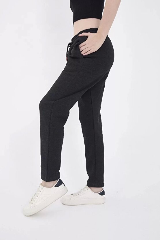 Unisex Üç İplik Basic Eşofman Pantolon - Antrasit