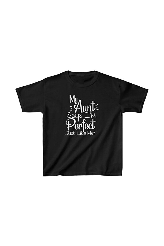Unisex Çocuk Baskılı T-Shirt - Siyah