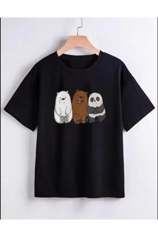 Çocuk Unisex Baskılı T-Shirt - Siyah