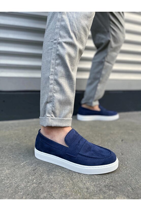 JY180 Estilo X Bağcıksız Süet Erkek Günlük Spor Klasik Ayakkabı SBT - Lacivert