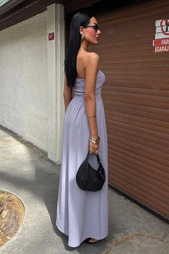 Göğsü Gipeli Straplez Elbise 2878