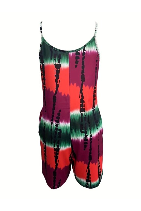 Kadın Ip Askılı Yuvarlak Yaka Cepli Kısa şort Süprem Takım