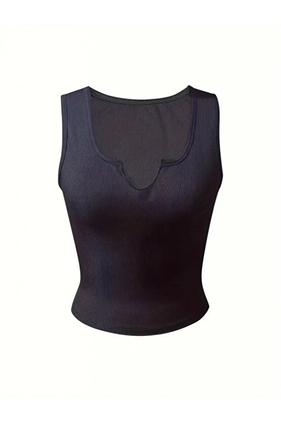 EQURİ Kadın Kolsuz V Yakalı Kaşkorse Bluz