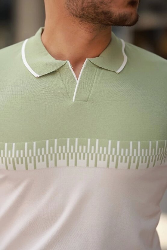 Erkek Hemşire Yaka çift Renk Kısa Kollu Tişört