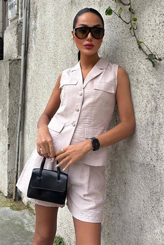 gl00my Yazın Şıklığına Adım Atın - Yelek Şort Takım -17