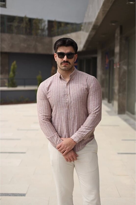 Erkek çizgi Desenli Gömlek