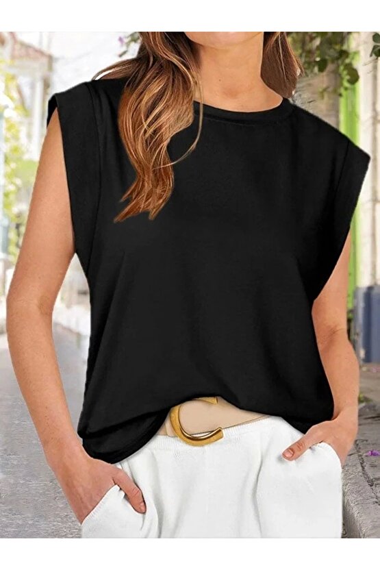 Kadın Kısa Kollu Bisiklet Yaka Viskon Bluz