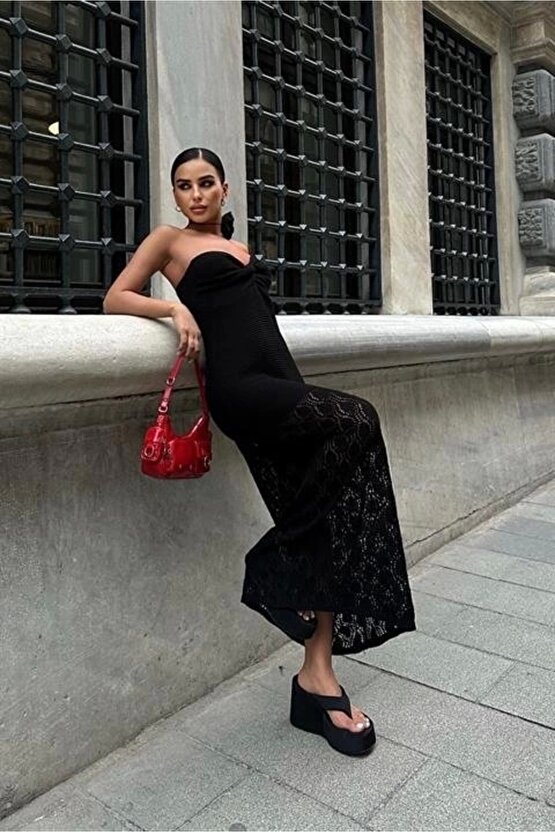 Eudora Ajurlu Straplez Elbise 2771