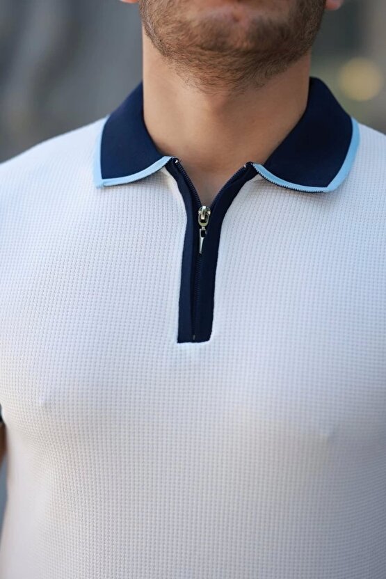 Erkek Renkli Yaka Kısa Kollu Tişört