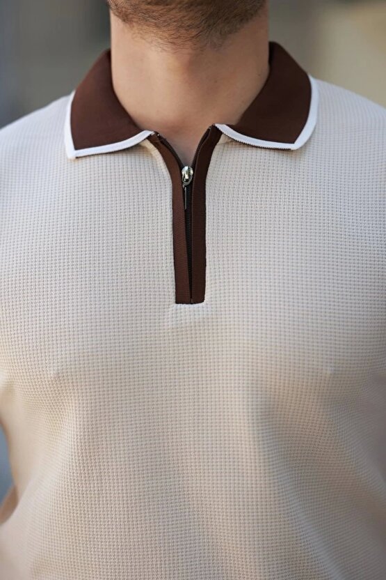 Erkek Renkli Yaka Kısa Kollu Tişört