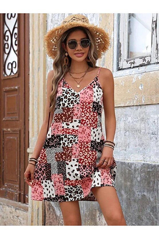 Kadın Ip Askılı V Yakalı Süprem Elbise