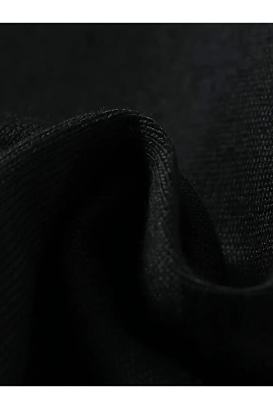 Baskılı Oversize Bisiklet Yaka T-shirt - Siyah