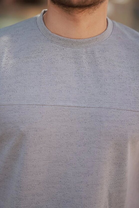 Erkek Oversize Bisiklet Yaka Kısa Kollu T-shirt