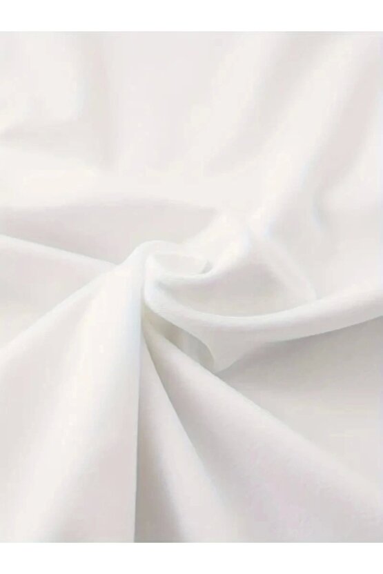 Baskılı Oversize Bisiklet Yaka T-shirt - Beyaz