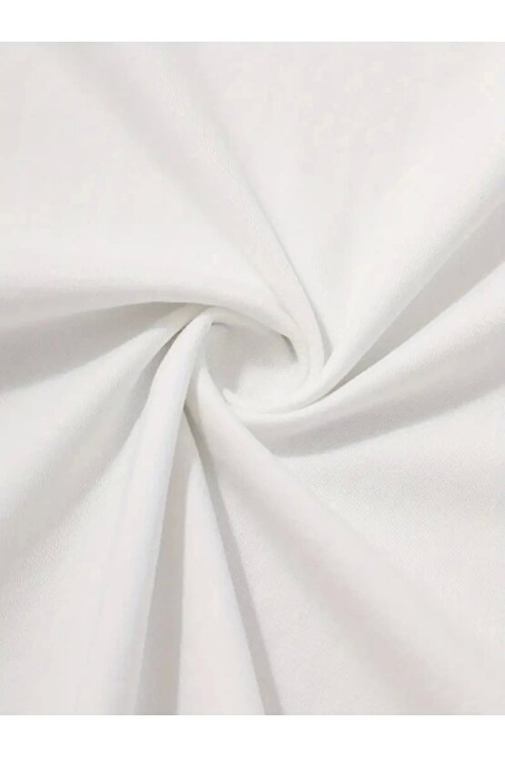 Baskılı Oversize Bisiklet Yaka T-shirt - Beyaz