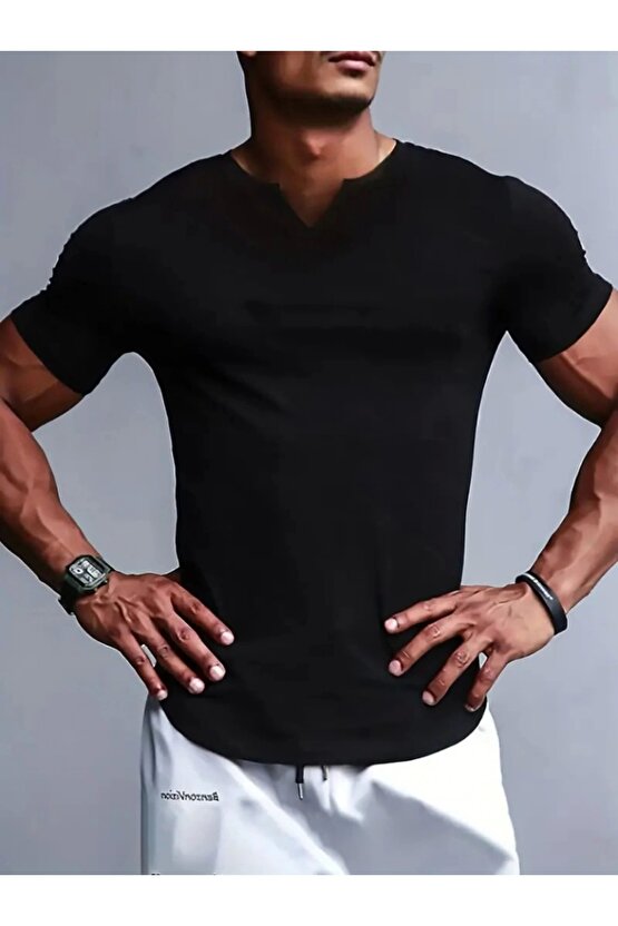 Erkek Kısa Kollu V Yaka Süprem T-shirt