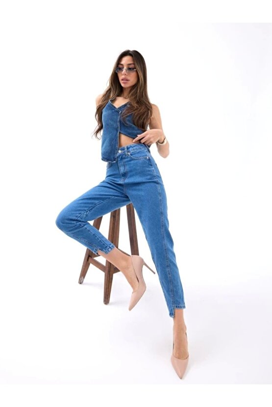 5682 KOT PANTOLON-KOYU MAVİ