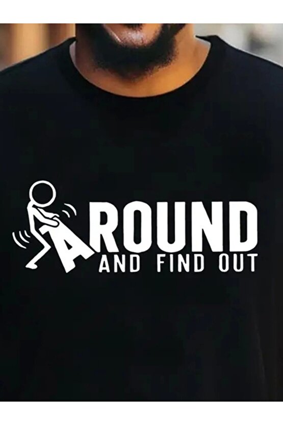 Erkek Around Baskılı Süprem T-shirt